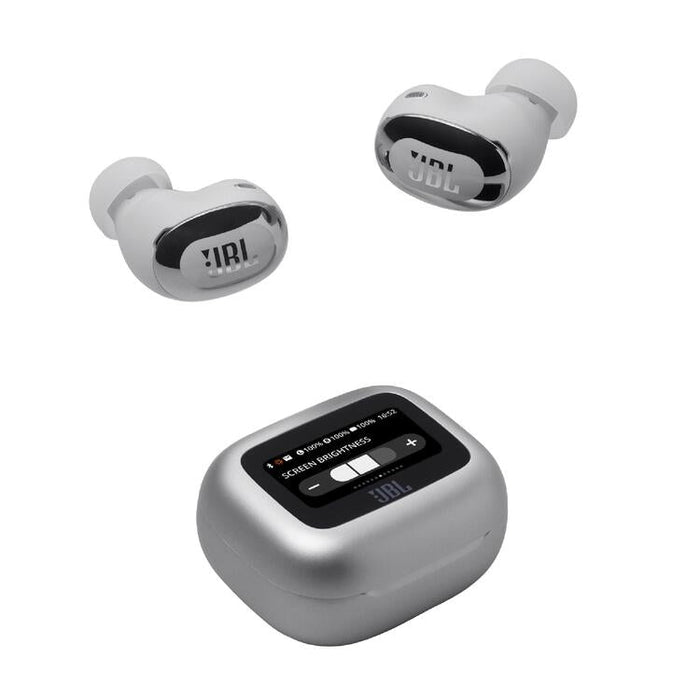 JBL Live Buds 3 | Écouteurs intra-auriculaires - Écran tactile LED 1,45" - Bluetooth - Argent-Sonxplus Sorel