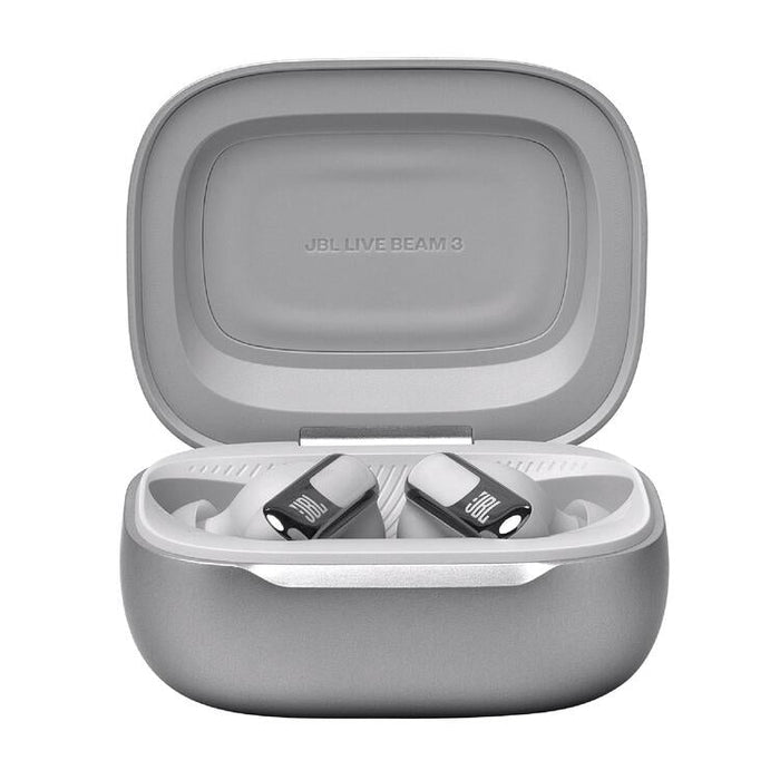 JBL Live Beam 3 | Écouteurs intra-auriculaires - Écran tactile LED 1,45" - Argent-Sonxplus Sorel
