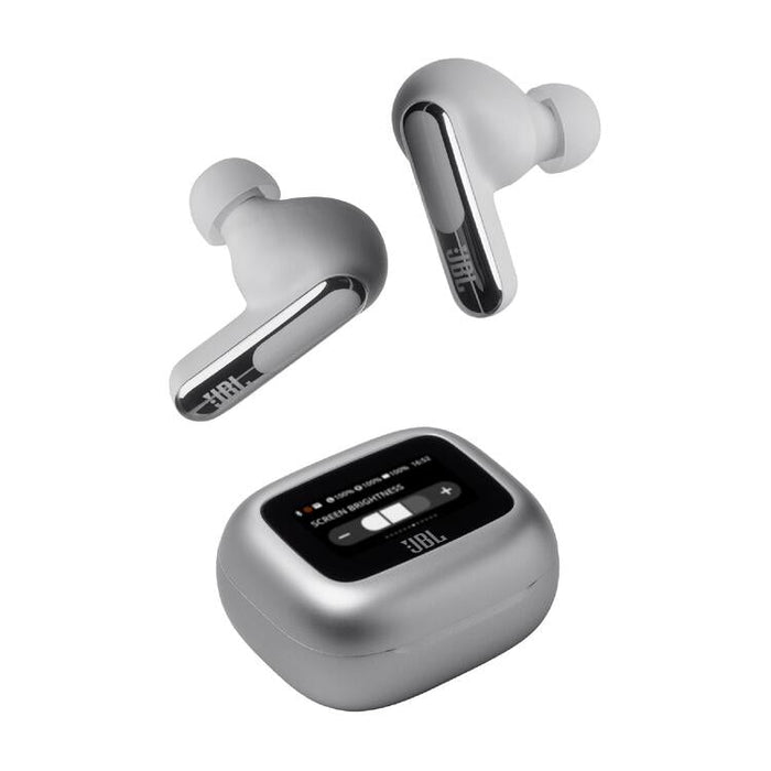 JBL Live Beam 3 | Écouteurs intra-auriculaires - Écran tactile LED 1,45" - Argent-Sonxplus Sorel