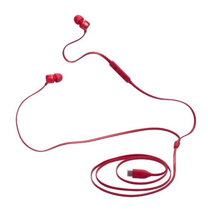 JBL Tune 310C | Écouteurs intra-auriculaires - Filaire - USB-C - Télécommande 3 boutons - Rouge-Sonxplus Sorel
