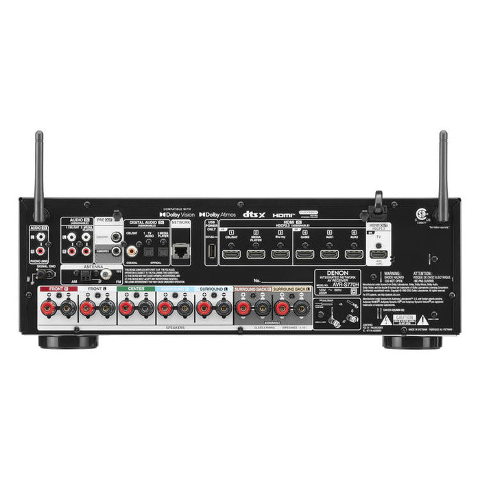 Denon AVR-S770H | Récepteur AV - 7.2 canaux - Cinéma maison - 8K - HEOS intégré - 75W - Noir-Sonxplus Sorel