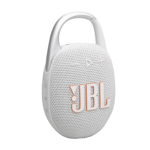 JBL Clip 5 | Haut-parleur à mousqueton portable - Bluetooth - IP67 - Blanc-Sonxplus Sorel