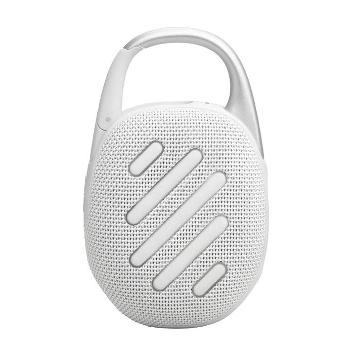 JBL Clip 5 | Haut-parleur à mousqueton portable - Bluetooth - IP67 - Blanc-Sonxplus Sorel