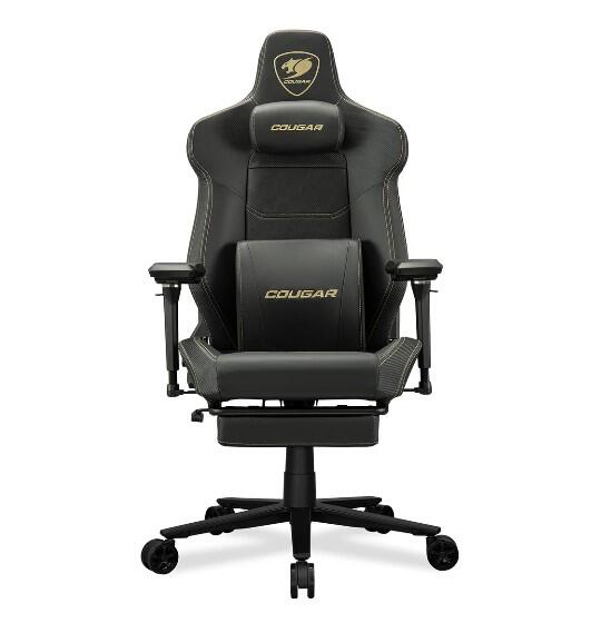 Cougar Armor Evo M | Chaise de jeu - Coussin lombaire - Accoudoir réglable 5D - Noir/Or-Sonxplus Sorel