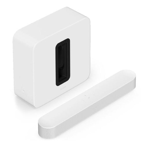 Sonos | Ensemble de divertissement haut de gamme avec Beam + Sub 4 - Sans fil - Wi-Fi - Blanc-Sonxplus Sorel