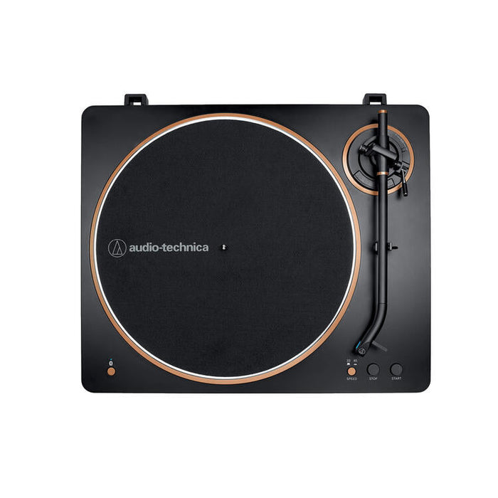 Audio-Technica AT-LP70XBTBZ | Table tournante Stéréo - Sans fil - Bluetooth - Entraînement par courroie - Entièrement automatique - Noir/Bronze-Sonxplus Sorel