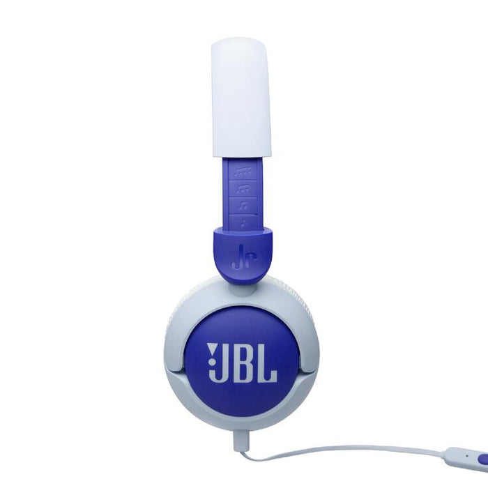 JBL JR320 | Écouteurs filaires circum-auriculaires pour enfant - JBL Safe Sound - Microphone - Bleu | Sonxplus Sorel