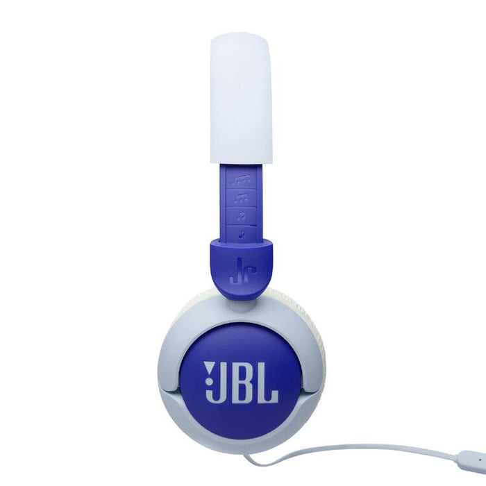 JBL JR320 | Écouteurs filaires circum-auriculaires pour enfant - JBL Safe Sound - Microphone - Bleu | Sonxplus Sorel
