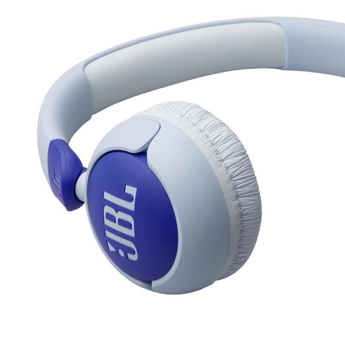 JBL JR320 | Écouteurs filaires circum-auriculaires pour enfant - JBL Safe Sound - Microphone - Bleu | Sonxplus Sorel