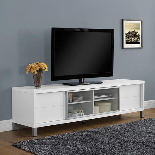 Monarch Specialties I2537 | Meuble Téléviseur - 70" - Blanc-Sonxplus Sorel