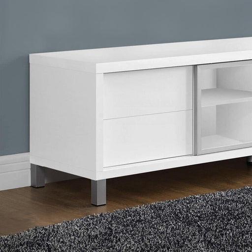 Monarch Specialties I2537 | Meuble Téléviseur - 70" - Blanc-Sonxplus Sorel