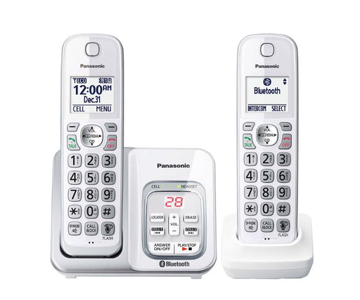 Panasonic KX-TGD592W | Téléphone sans fil - 2 combinés - Liaison cellulaire - Répondeur - Bluetooth - Blanc-Sonxplus Sorel
