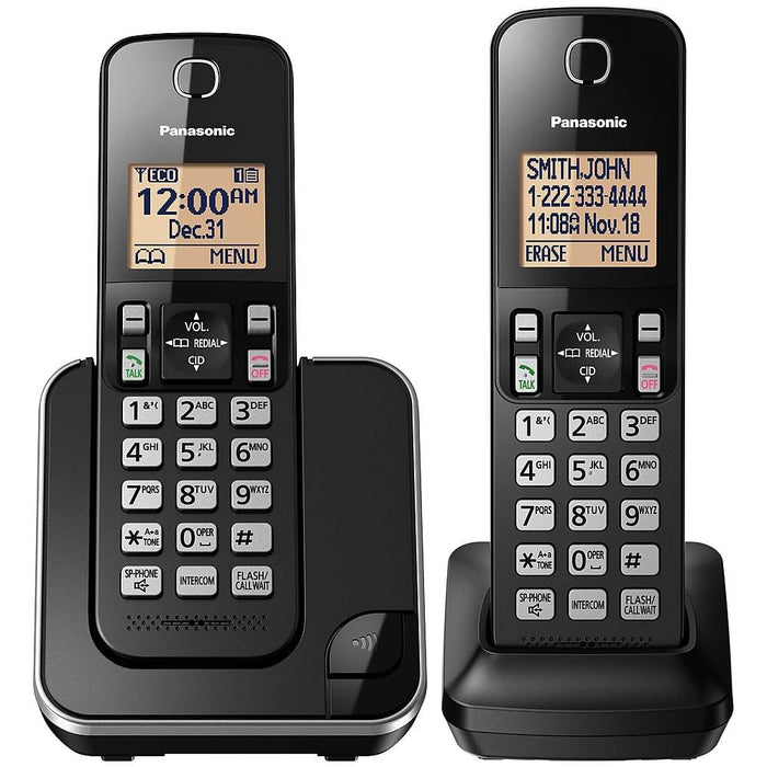 Panasonic KX-TGC382B | Téléphone sans fil - 2 combinés - Noir-Sonxplus Sorel