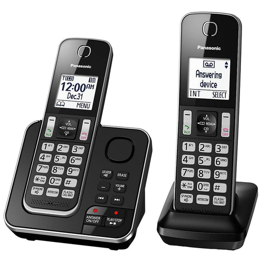 Panasonic KX-TGD392B | Téléphone sans fil - 2 combinés - Répondeur - Noir-Sonxplus Sorel