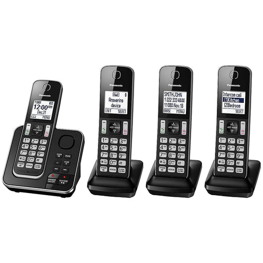 Panasonic KX-TGD394B | Téléphone sans fil - 4 combinés - Répondeur - Noir-Sonxplus Sorel