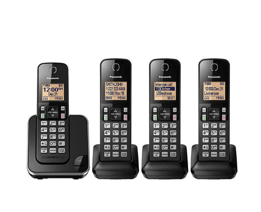 Panasonic KX-TGC384B | Téléphone sans fil - 4 combinés - Noir-Sonxplus Sorel