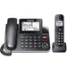 Panasonic KXTGF870B | Combo téléphone sans fil - 1 combiné fixe et 1 combinés sans fil - Répondeur - Noir-Sonxplus Sorel