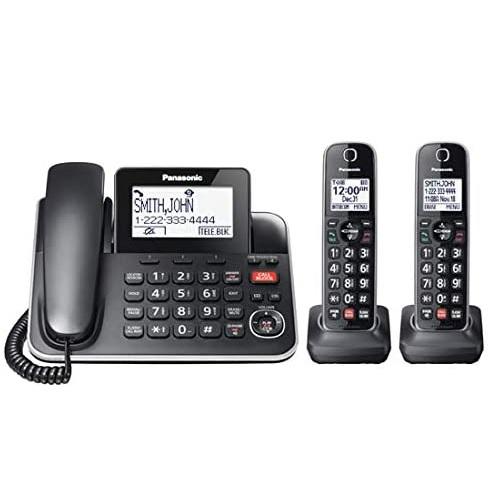 Panasonic KXTGF872B | Combo téléphone sans fil - 1 combiné fixe et 2 combinés sans fil - Répondeur - Noir-Sonxplus Sorel