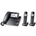 Panasonic KXTGF872B | Combo téléphone sans fil - 1 combiné fixe et 2 combinés sans fil - Répondeur - Noir-Sonxplus Sorel