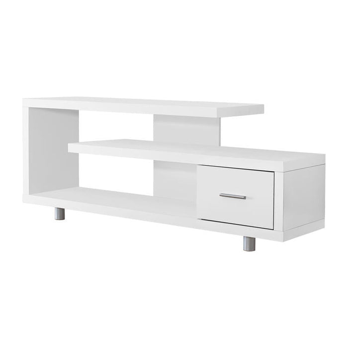 Monarch Specialties I2573 | Meuble TV - 60" - 1 Tiroir - Blanc-Sonxplus Sorel