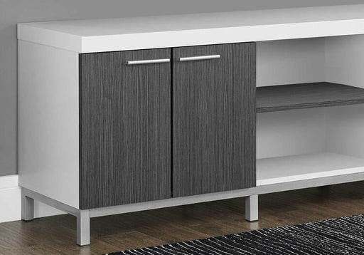 Monarch Specialties I 2591 | Meuble TV - 60" - 1 Tiroir - Blanc/Gris-Sonxplus Sorel
