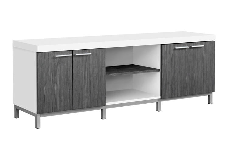 Monarch Specialties I 2591 | Meuble TV - 60" - 1 Tiroir - Blanc/Gris-Sonxplus Sorel