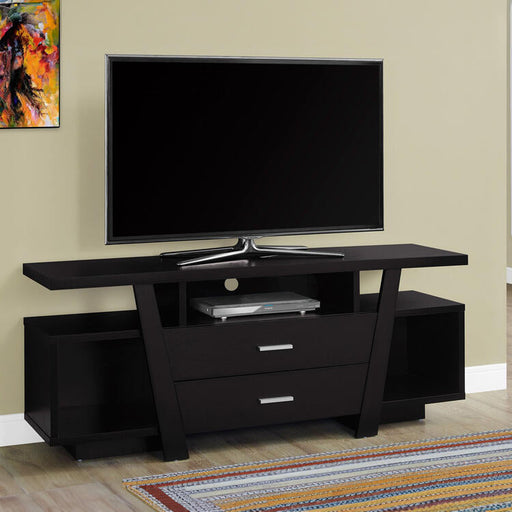 Monarch Specialties I2720 | Meuble TV - 60" - 2 Tiroirs de rangement - Espresso-Sonxplus Sorel