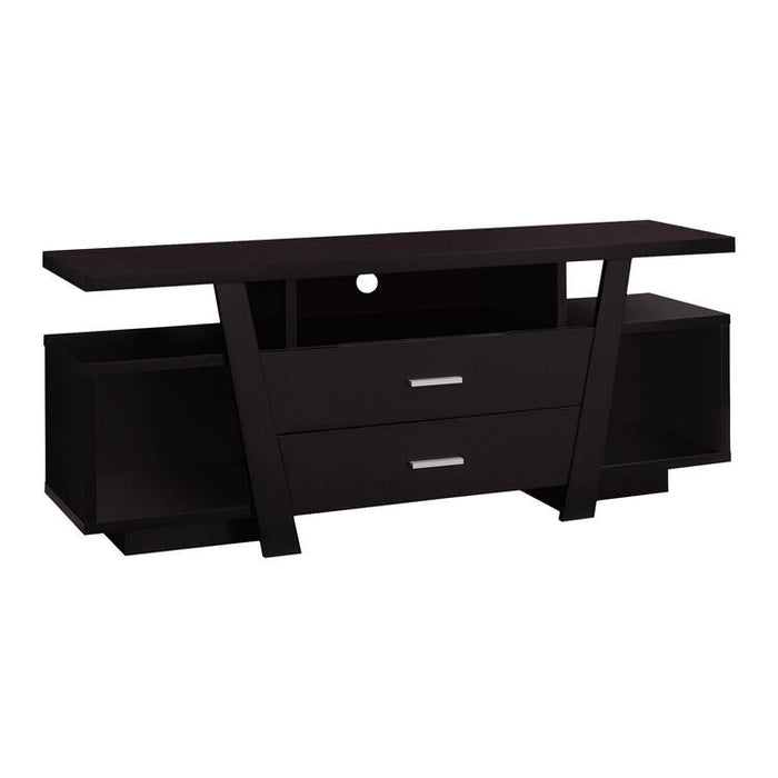 Monarch Specialties I2720 | Meuble TV - 60" - 2 Tiroirs de rangement - Espresso-Sonxplus Sorel
