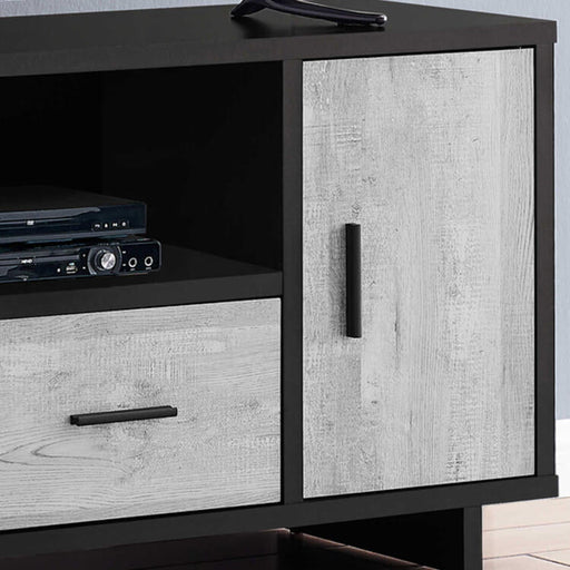 Monarch Specialties I2804 | Meuble TV - 48" - 1 Tiroir - 1 Armoire - Gris et Noir-Sonxplus Sorel