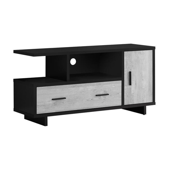 Monarch Specialties I2804 | Meuble TV - 48" - 1 Tiroir - 1 Armoire - Gris et Noir-Sonxplus Sorel