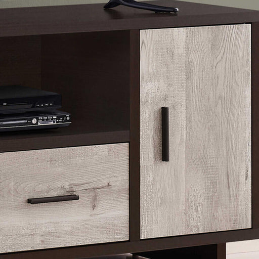Monarch Specialties I2805 | Meuble TV - 48" - 1 Tiroir - 1 Armoire - Espresso/Taupe-Sonxplus Sorel