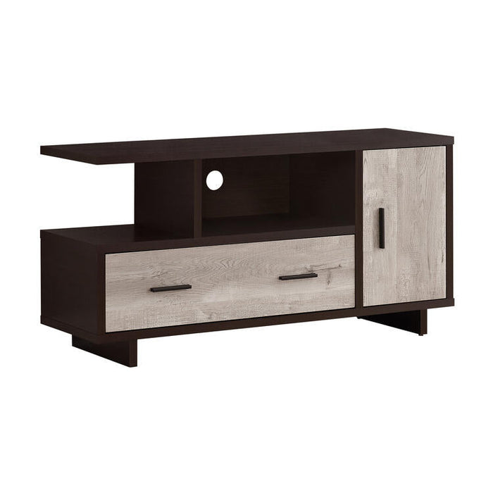 Monarch Specialties I2805 | Meuble TV - 48" - 1 Tiroir - 1 Armoire - Espresso/Taupe-Sonxplus Sorel