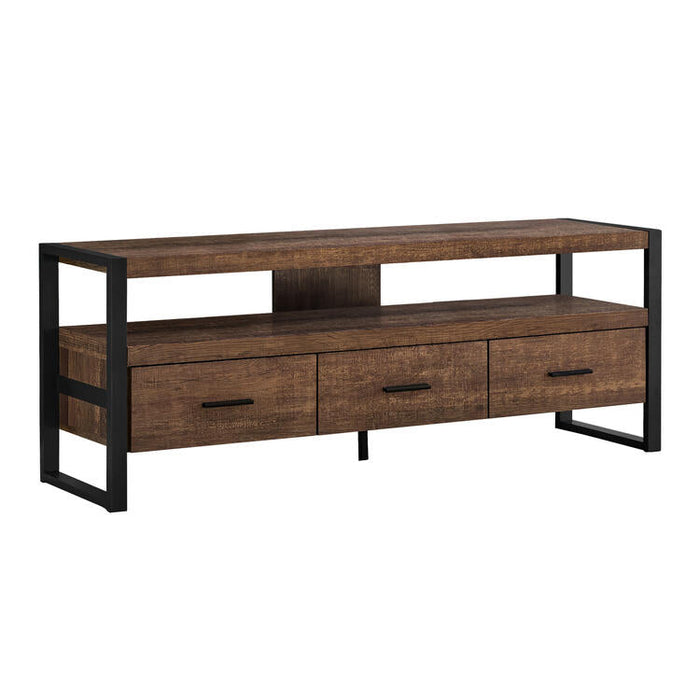 Monarch Specialties I2820 | Meuble TV - 60" - 3 Tiroirs - Brun foncé-Sonxplus Sorel