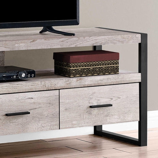 Monarch Specialties I2822 | Meuble TV - 60" - 3 Tiroirs - Taupe-Sonxplus Sorel