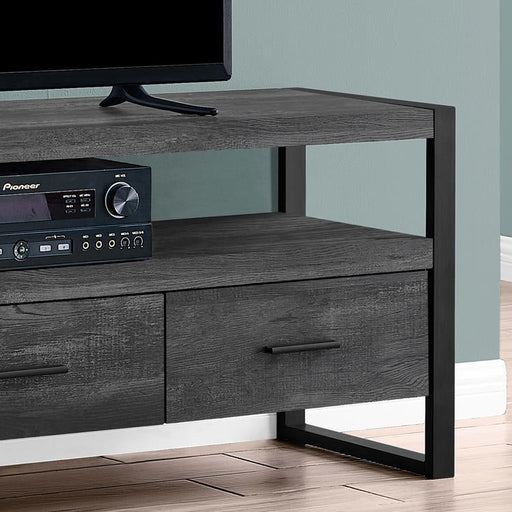 Monarch Specialties I 2823 | Meuble TV - 60" - 3 Tiroirs - Imitation Bois - Noir-Sonxplus Sorel