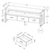 Monarch Specialties I 2823 | Meuble TV - 60" - 3 Tiroirs - Imitation Bois - Noir-Sonxplus Sorel