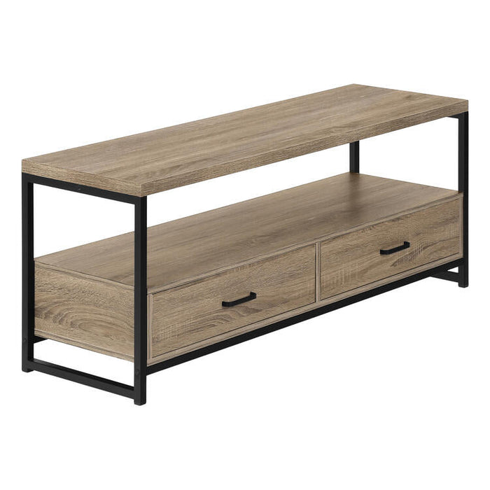 Monarch Specialties I2872 | Meuble TV - 48" - 2 Tiroirs de rangement - Taupe foncé-Sonxplus Sorel