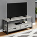 Monarch Specialties I 2871 | Meuble TV - 48" - 2 Tiroirs de rangement - Métal noir - Imitation bois Gris-Sonxplus Sorel