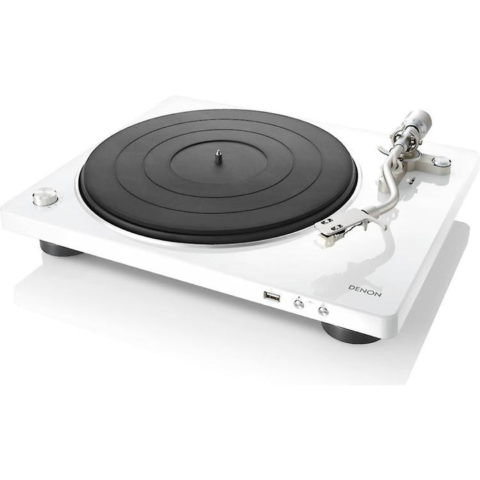 Denon DP-450USB | Table tournante Hi-Fi - Port USB - Bras de lecture en "S" - Blanc-Sonxplus Sorel