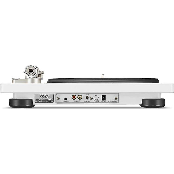 Denon DP-450USB | Table tournante Hi-Fi - Port USB - Bras de lecture en "S" - Blanc-Sonxplus Sorel