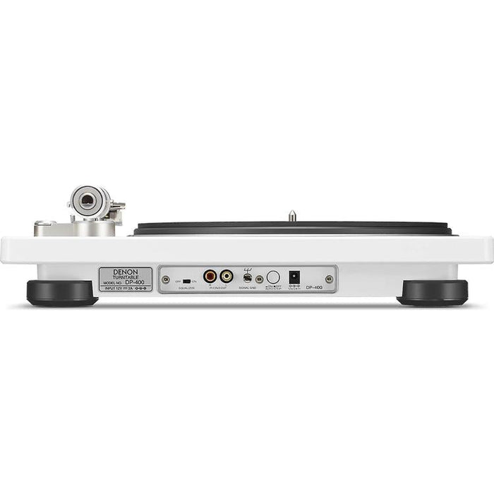 Denon DP-400 | Table tournante Hi-Fi - Capteur automatique de vitesse - Bras de vitesse en "S" - Blanc-Sonxplus Sorel