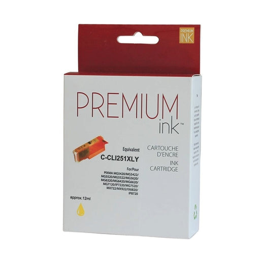 Kartouche+ | Cartouche a jet d'encre compatible pour Canon CLI-251XLY - Jaune - 660 pages à 5% de couverture de page | 01 | Sonxplus Sorel