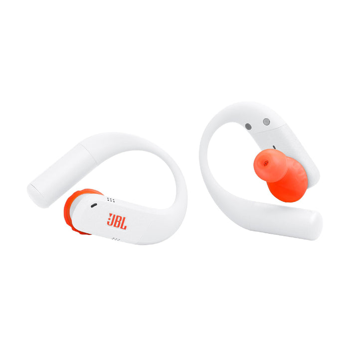 JBL Endurance Peak 4 | Écouteurs intra-auriculaire - TwistLock  - Blanc/Orange | 03 | Sonxplus Sorel