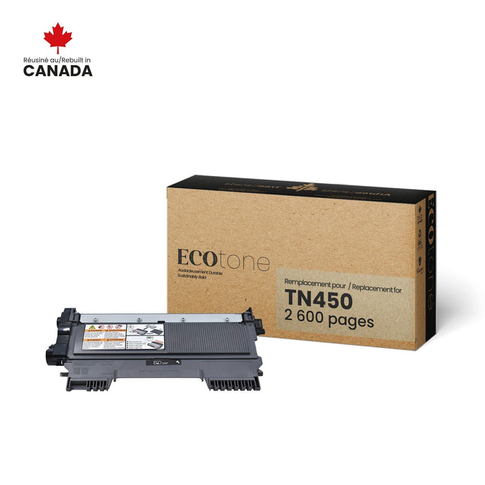 Kartouche+ | Cartouche laser recyclé Brother TN450 - Noire - 2 600 pages à 5% de couverture de page | 01 | Sonxplus Sorel
