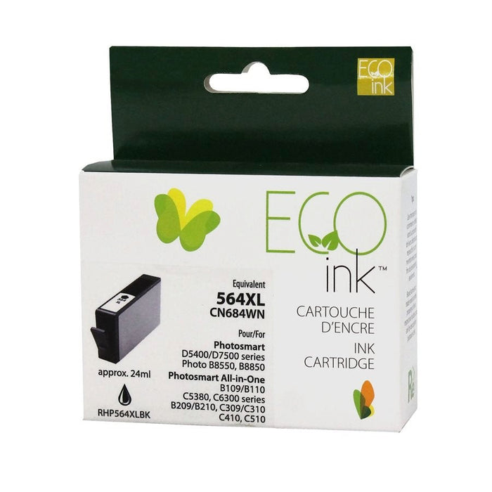 Kartouche+ | Cartouche à jet d'encre recyclée québécoise HP - Noire - 550 pages à 5% de couverture de page | 01 | Sonxplus Sorel
