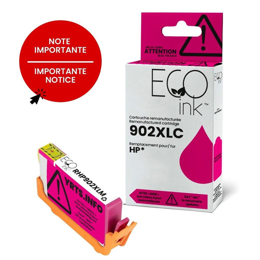 Kartouche+ | Cartouche à jet d'encre recyclée québécoise HP - Magenta - 825 pages à 5% de couverture de page | 01 | Sonxplus Sorel