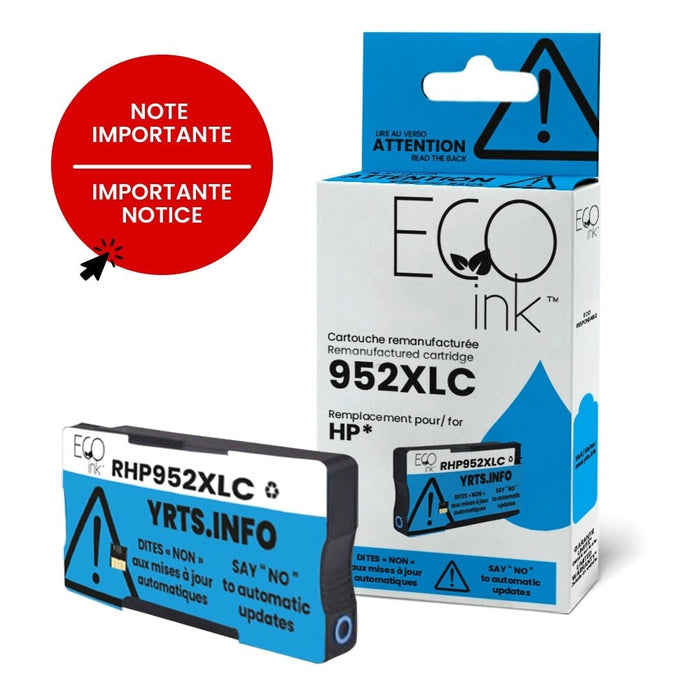 Kartouche+ | Cartouche à jet d'encre recyclée québécoise HP - Cyan - 1 600 pages à 5% de couverture de page | 01 | Sonxplus Sorel