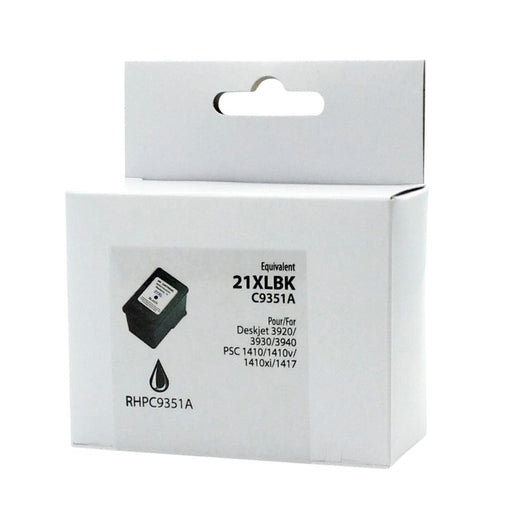 Kartouche+ | Cartouche à jet d'encre recyclé  québécoise CHP21XLB (HP #21XL BK) - Noire - Haut capacacité | 01 | Sonxplus Sorel