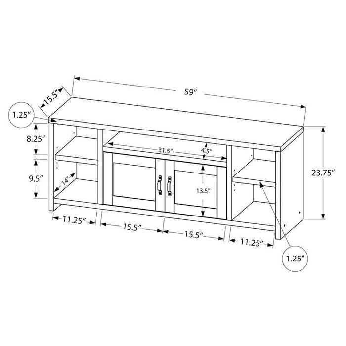 Monarch Specialties I 2742 | TV stand - 60" - Imitation wood - Taupe-Sonxplus Sorel