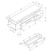 Monarch Specialties I 2725 | TV stand - 60" - Simulated cement top - White-Sonxplus Sorel